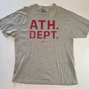 Nike Athletic Dept Loose Fit Graphic T-Shirt, XL, Heather Gray w/Maroon Graphic